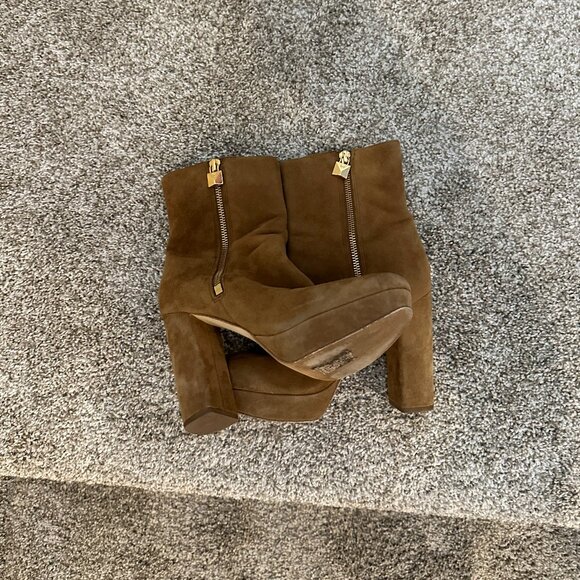 Michael Kors Suede Camel Ankle Boots - Picture 4 of 4